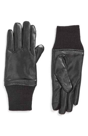 Steve Madden Faux Leather Gloves In Black