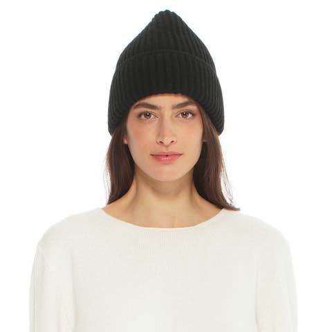 Pure Cashmere Ribbed Hat