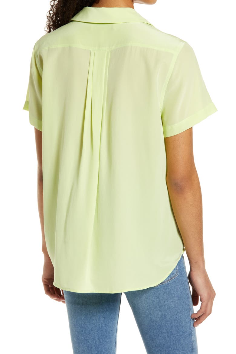 Talullah Silk Camp Shirt, Alternate, color, LIME POP