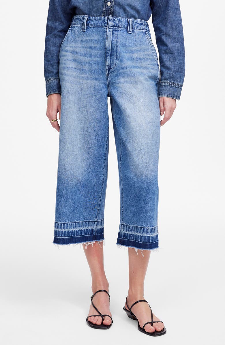 Madewell Release Hem High Waist Denim Culotte Jeans, Main, color, Dupage Wash