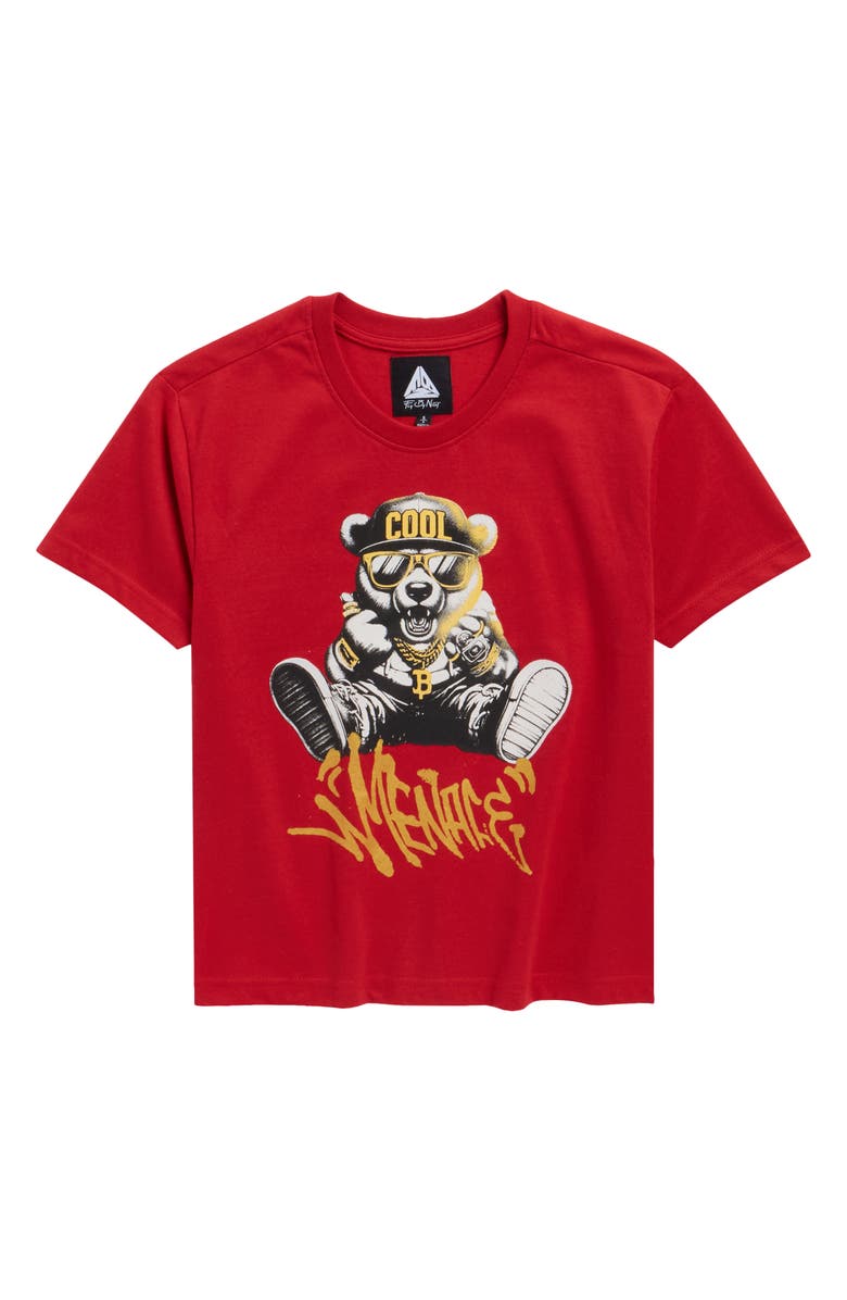 Fly By Night Kids' Polar Graphic Short Sleeve T-Shirt, Main, color, Racing Red/ Menace