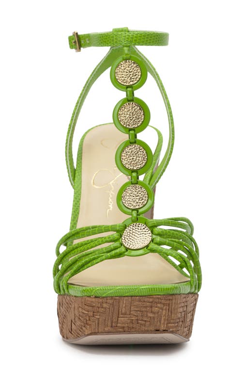 Jessica Simpson Colero Ankle Strap Platform Sandal In Lizard Green