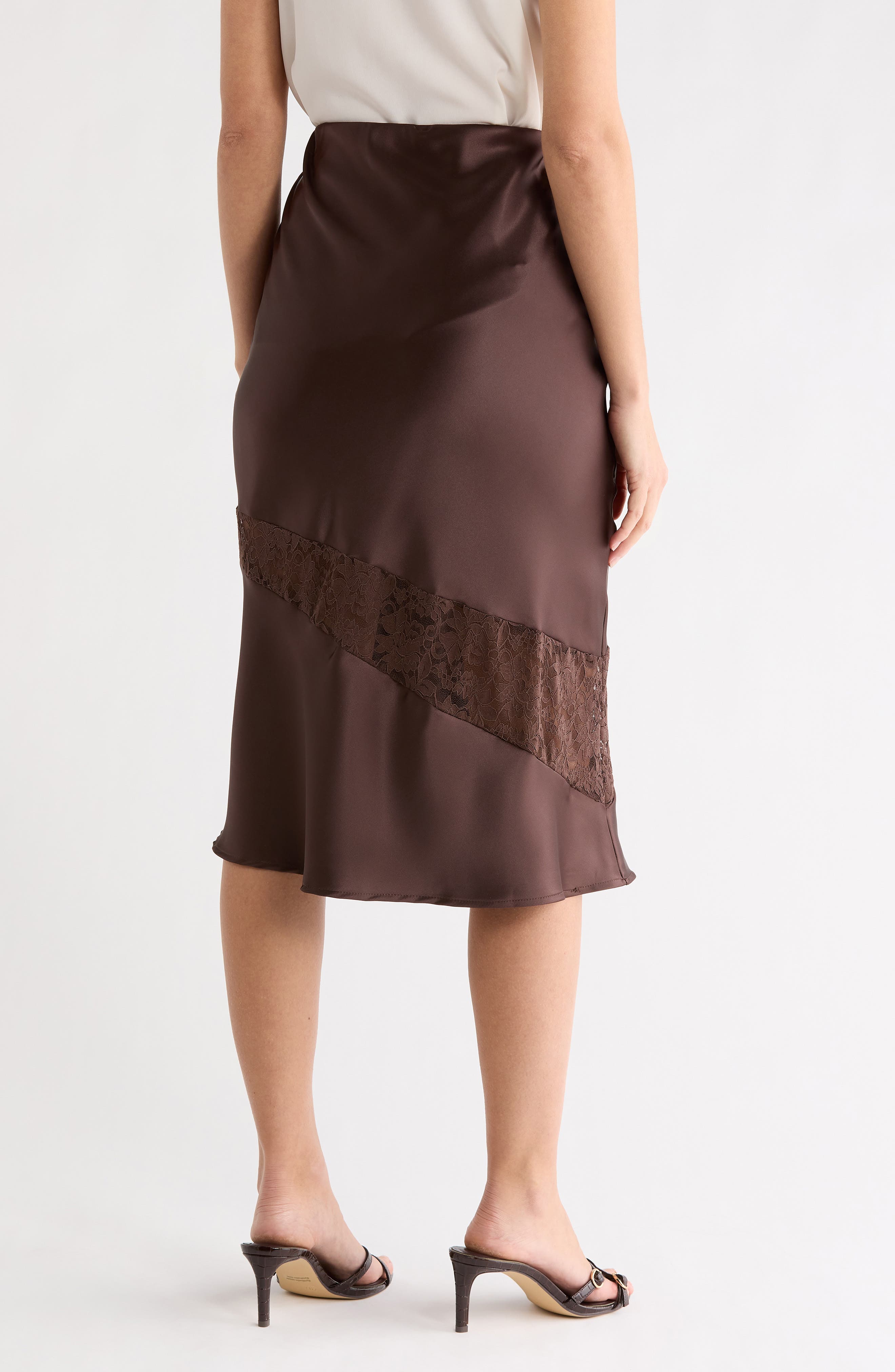 Satin & Lace Midi Skirt - image 4