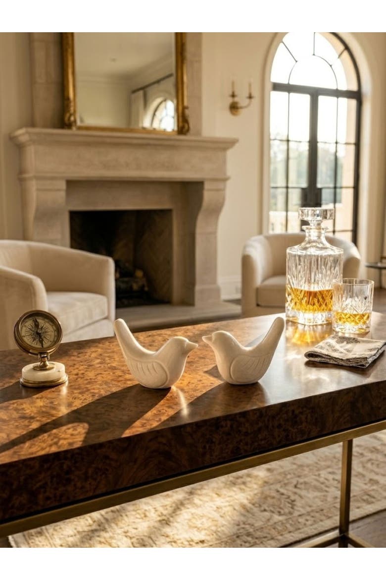 Coco & Charlie Marble Bird Objects, Alternate, color, Ivory