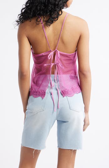 Eye Candy Open Back Lace Trim Camisole