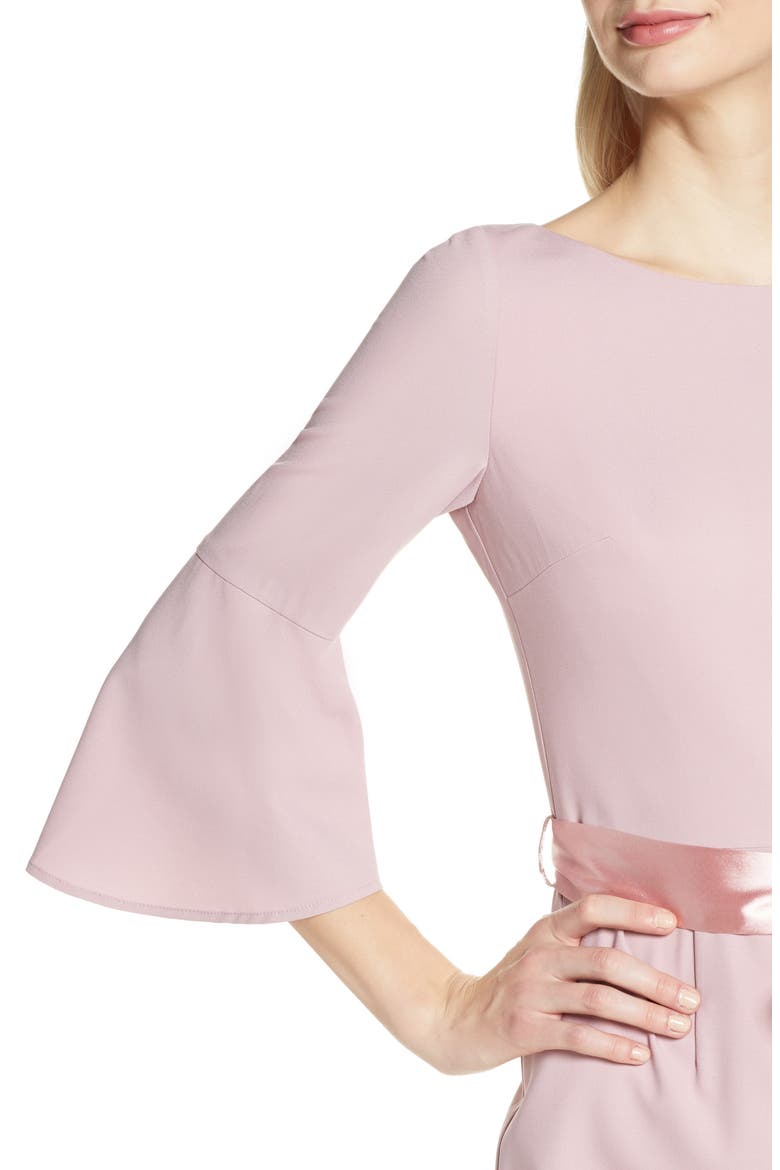 Yohana Satin Sash Cocktail Dress, Alternate, color, MINK
