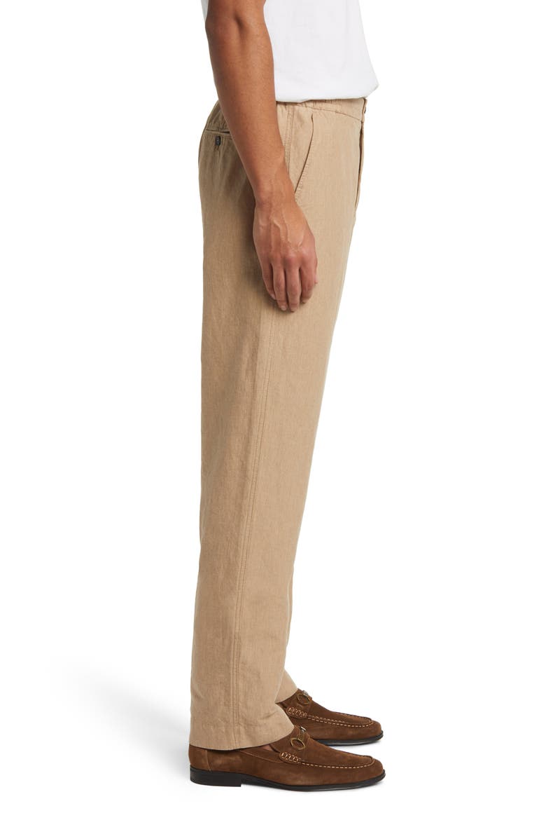 Button Front Linen Pants, Alternate, color, DUNE