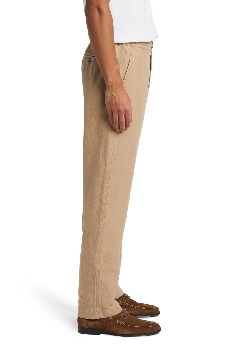 Bugatchi Button Front Linen Pants, Alternate, color,