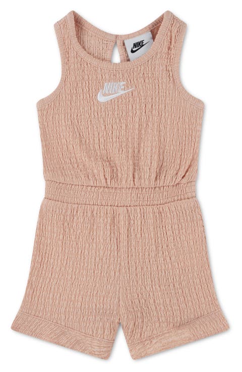 Logo Detail Textured Romper