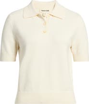 Open Edit Short Sleeve Polo Sweater
