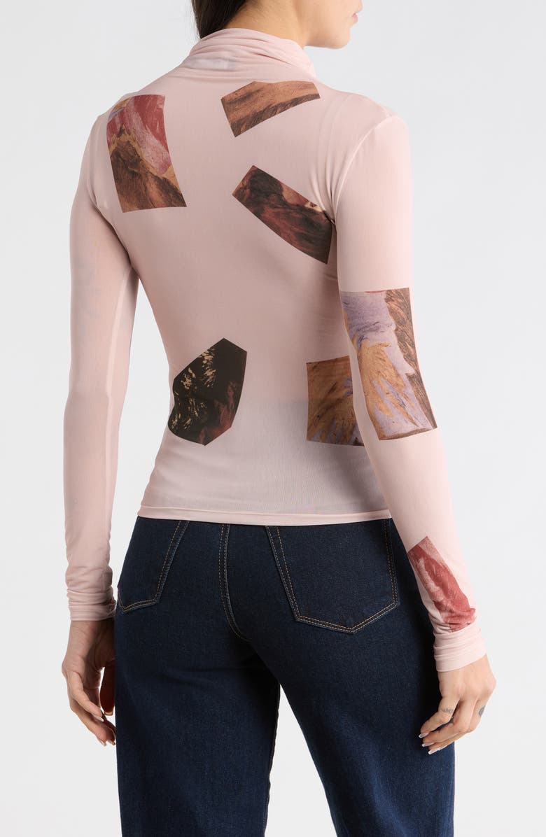 Desigual Knit Turtleneck Top, Alternate, color, Pink