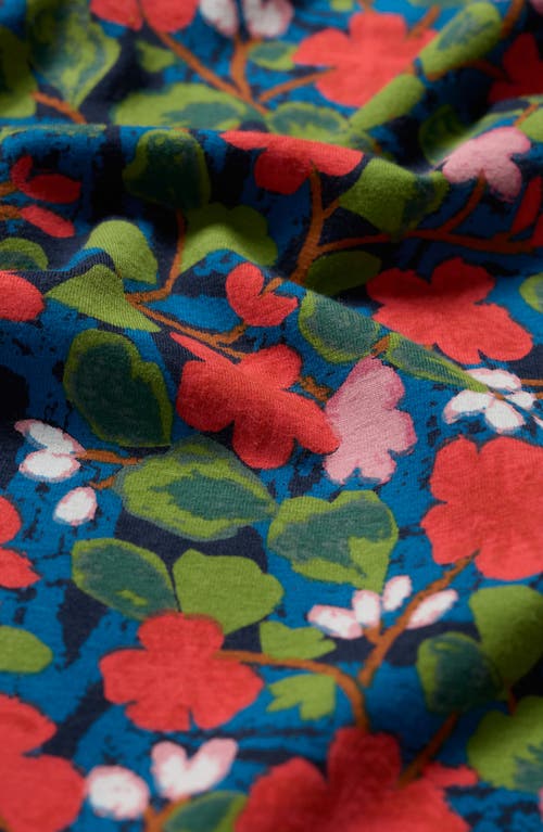 Seasalt Cornwall Seaberry Floral Puff Sleeve Top In Green