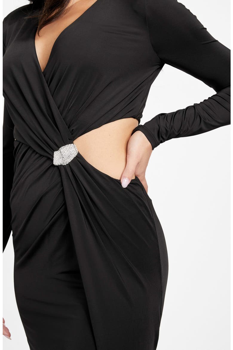 Elsa Long Sleeve Maxi Dress, Alternate, color, JBLACK-BLACK