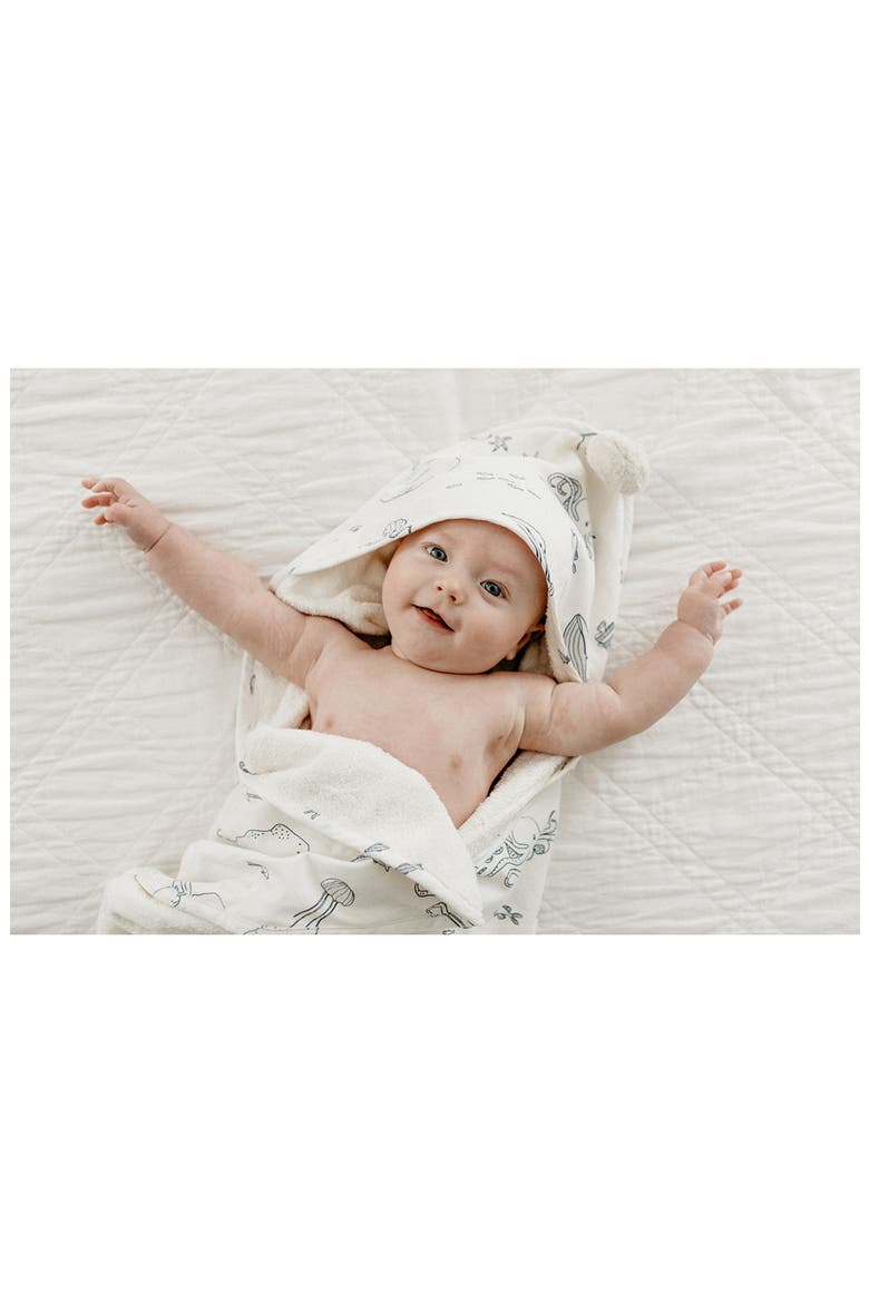 Organic Cotton Hooded Towel, Alternate, color, LIFE AQUATIC