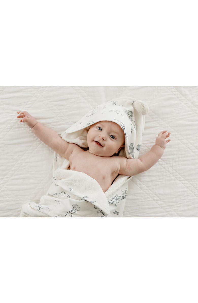 Pehr Organic Cotton Hooded Towel, Alternate, color, Life Aquatic