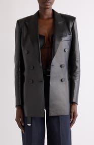 Givenchy Slashed Double Breasted Leather Jacket