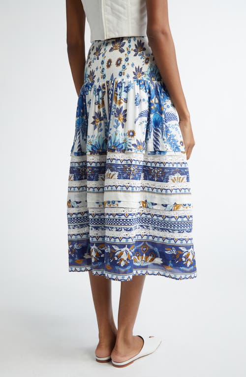 Farm Rio Ana Tapestry Mixed Print Cotton Blend Skirt In Ana Tapestry Off-white