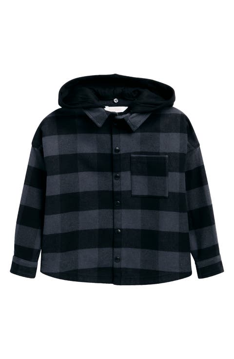 Kids' Hooded Cotton Overshirt