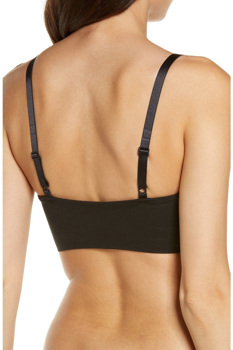 True Body Triangle Adjustable Strap Soft Form Band Bra, Alternate, color, BLACK