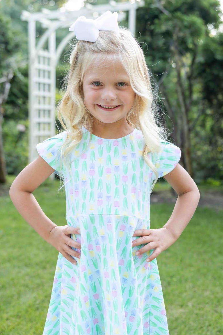 Printed Knit Tulip Twirl Dress, Alternate, color, Multi