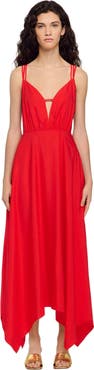 SANDRO Asymmetric maxi dress