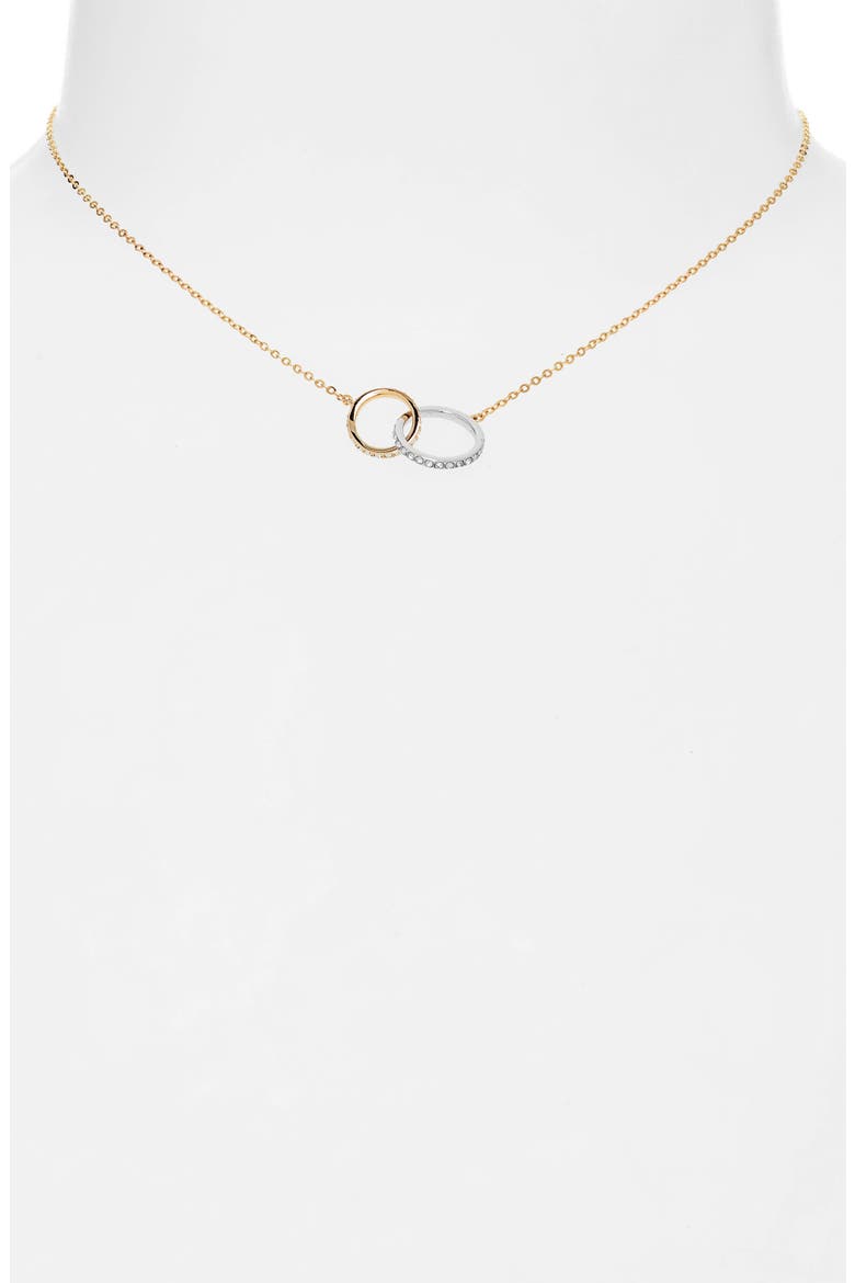 Infinity Link Short Necklace, Alternate, color, CLEAR- GOLD- SILVER