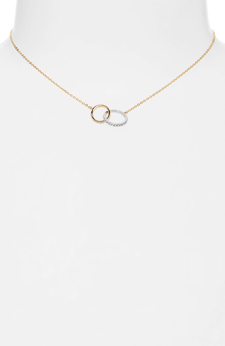 Nordstrom Infinity Link Short Necklace, Alternate, color, Clear- Gold- Silver