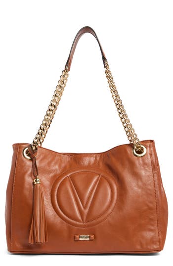 Valentino By Mario Valentino Verra Signature Leather Tote Bag In Brown