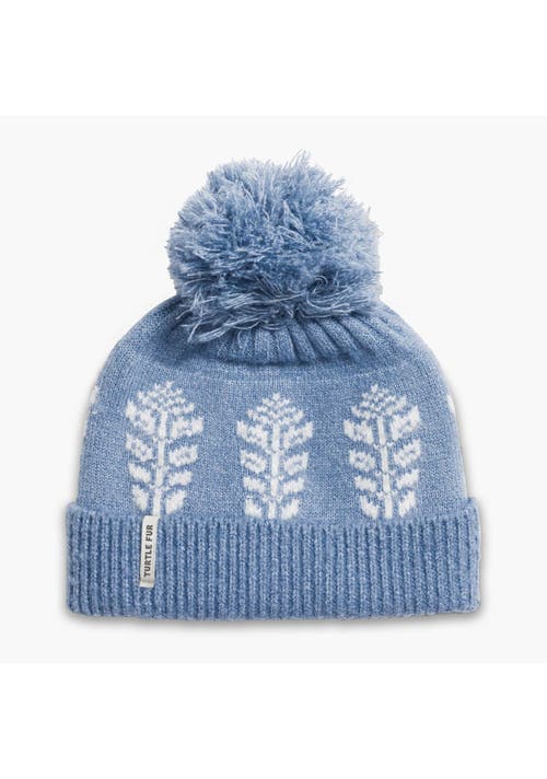 Turtle Fur Freya Pom Beanie In Blue