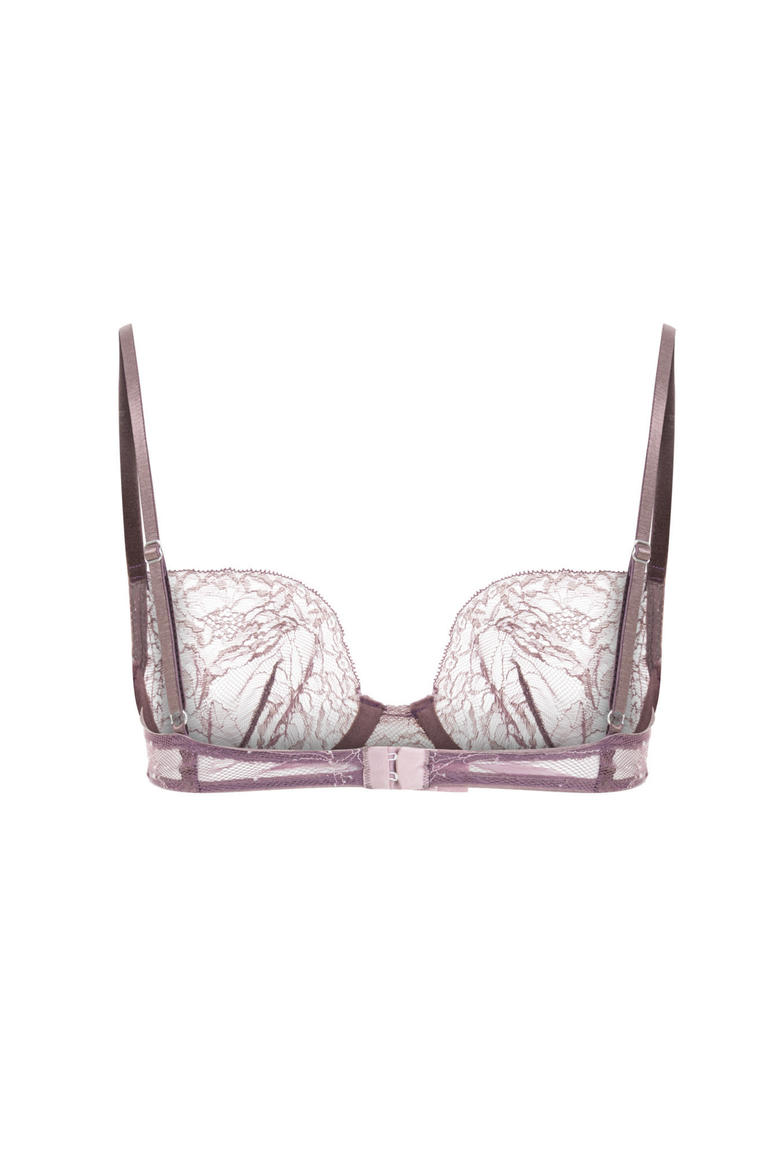 Lilly Sheer Lace Balconette Bra Underwire Unlined Luxury Support, Alternate, color, Pink