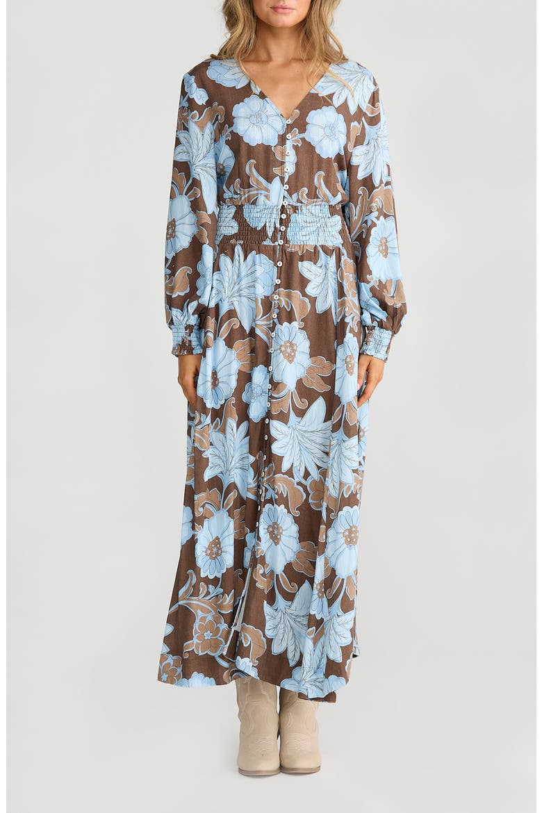 Halcyon Maxi Dress, Main, color, CHOCOLATE IBIZA