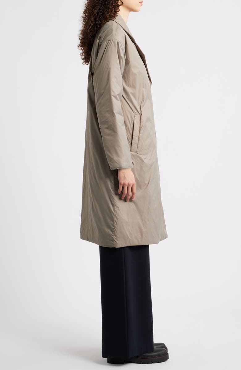 Eileen Fisher High Collar Padded Longline Coat, Alternate, color, Reed