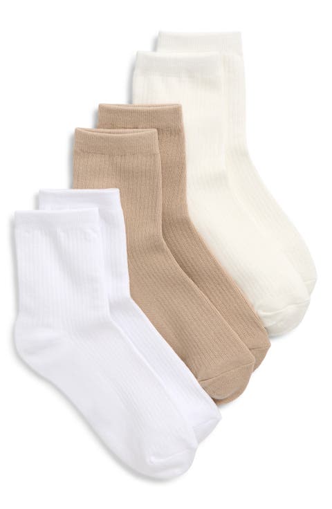 Everyday 3-Pack Cotton Blend Rib Ankle Socks