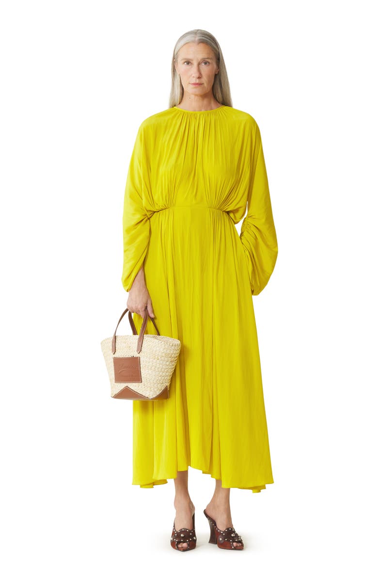 Lanvin Fitted Charmeuse Dress, Main, color, Yellow