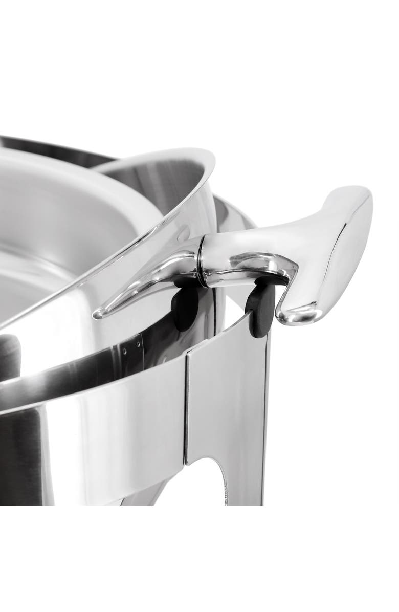 Megachef 6.3 Quart Round Stainless Steel Dome Roll Top Professional Chafing Dish/Food Warmer/Buffet Server Serving Dish, Alternate, color, Silver