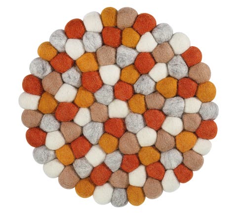 Fair Trade Virgin Sheep Wool Trivet, Handcrafted in Nepal, 8.5-Inch Round