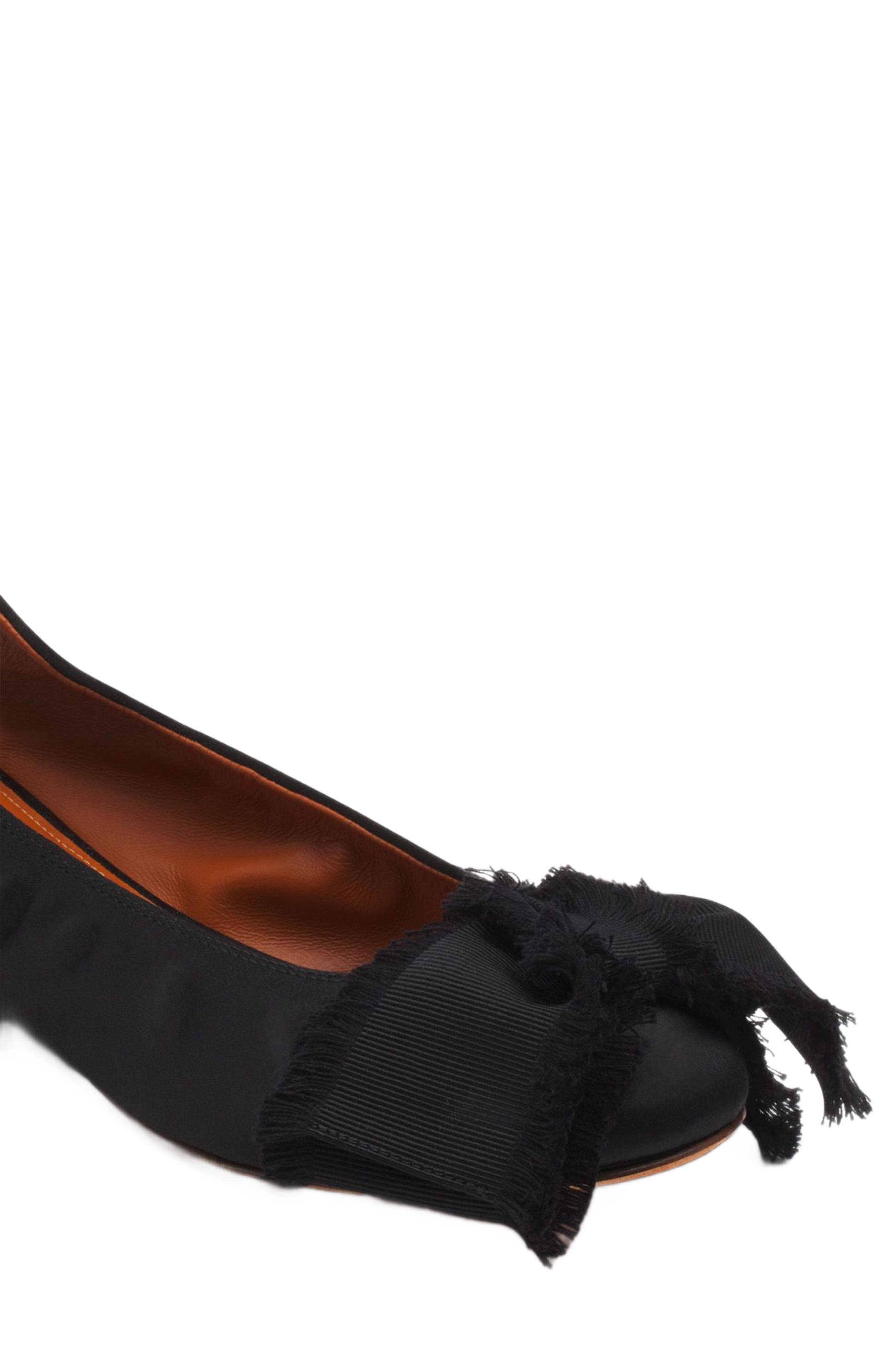 Lanvin BALLERINA FLAT WITH A SATIN BOW, Alternate, color, Black