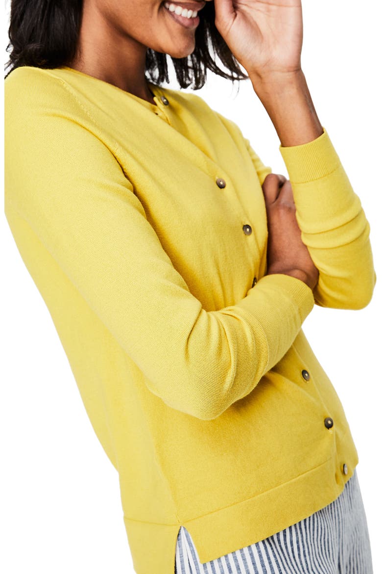 Crewneck Cardigan, Alternate, color, MIMOSA YELLOW