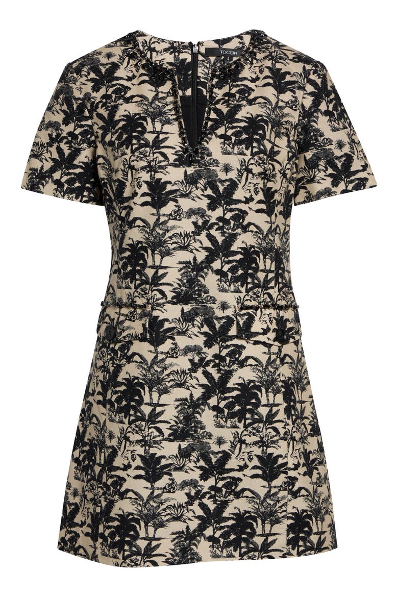 Blythe Short Sleeve Minidress, Main, color, JET/ NATURAL