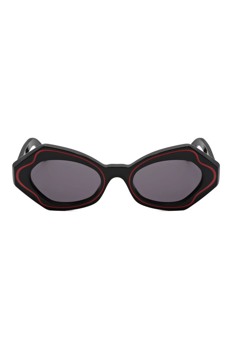 53mm Round Sunglasses, Main, color, BLACK / GREY
