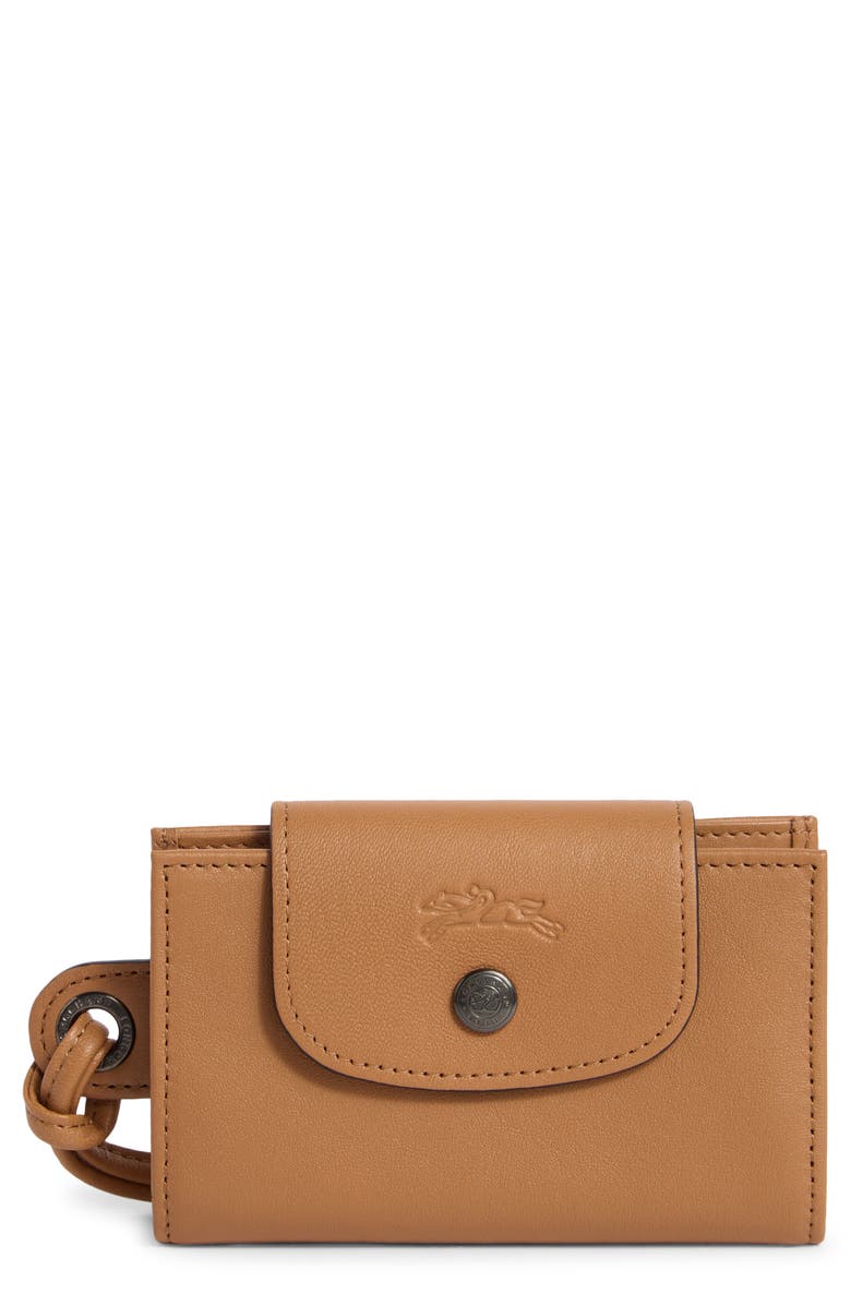 Longchamp Le Pilage Cuir Leather Cardholder, Main, color,