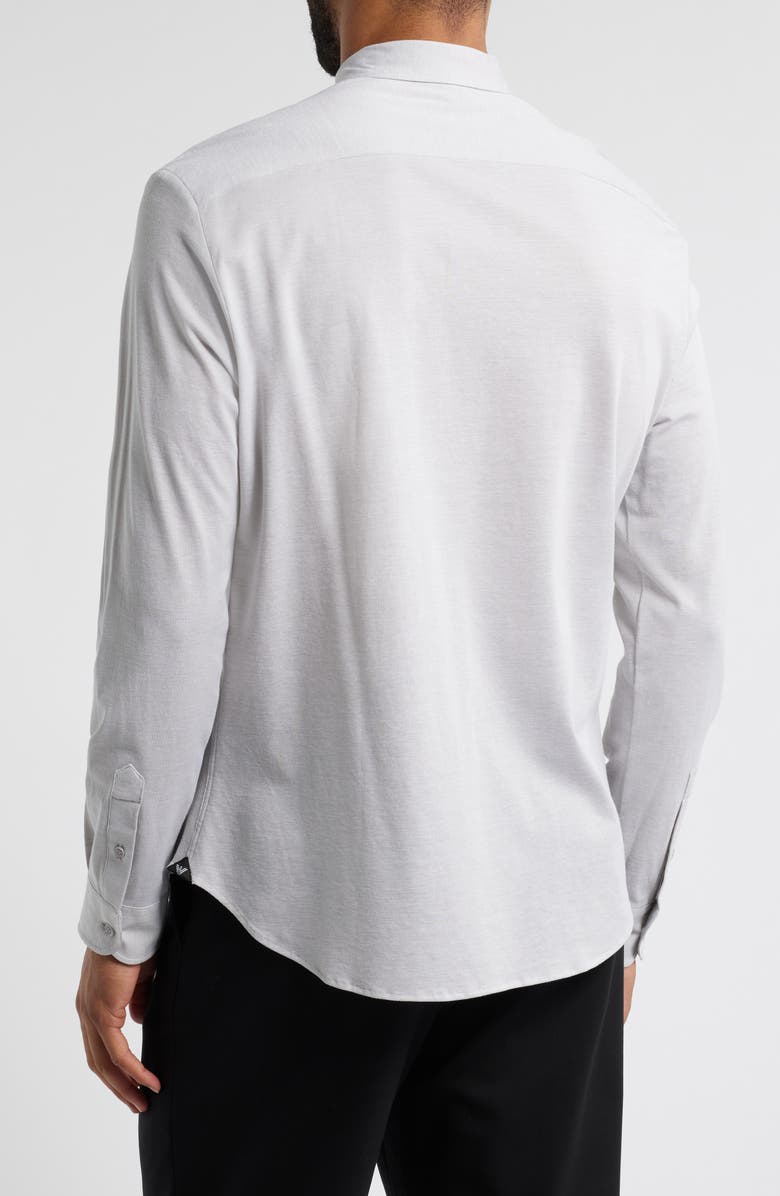 Emporio Armani Cotton Piqué Button-Up Shirt, Alternate, color, Sand Oxford