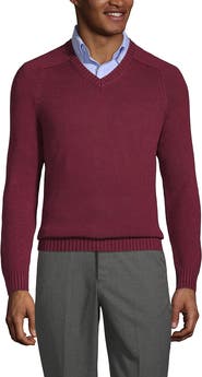 Lands' End School Uniform Young  Cotton Modal V-neck Sweater