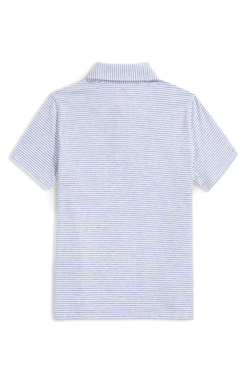 Vineyard Vines Kids' Bradley Stripe Stretch Polo In White