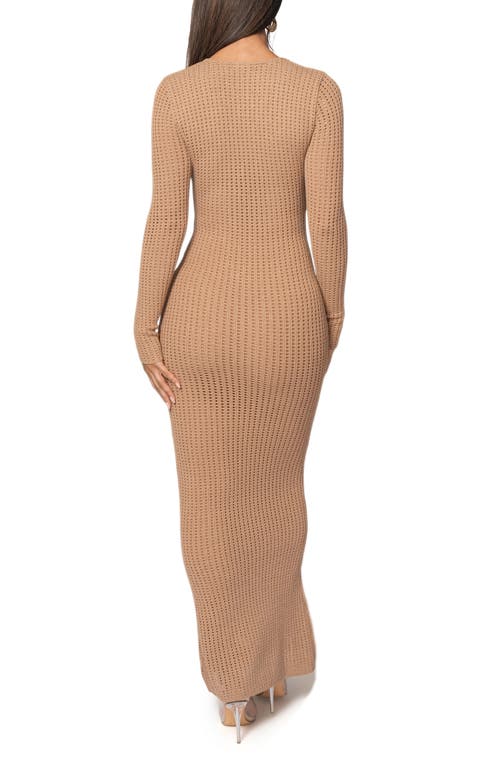 Jluxlabel Sol Long Sleeve Sweater Dress In Beige