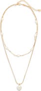 Nordstrom Freshwater Pearl Layered Pendant Necklace