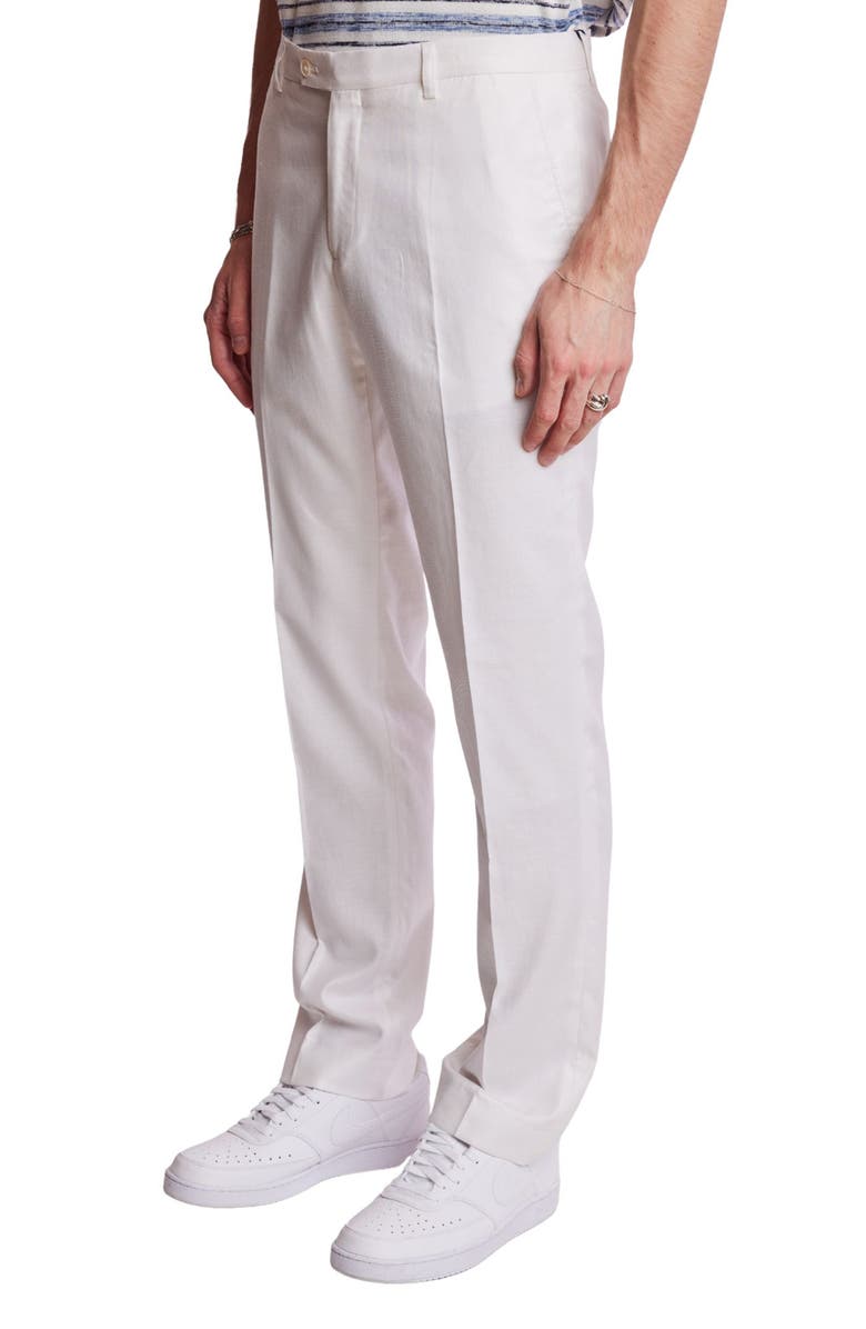 PAISLEY & GRAY Downing Slim Flat Front Linen Blend Dress Pants, Alternate, color, 