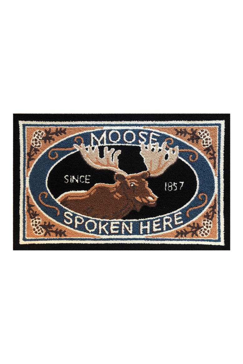 Moose Has Spoken Here Doormat, Main, color, BLACK/ BLUE