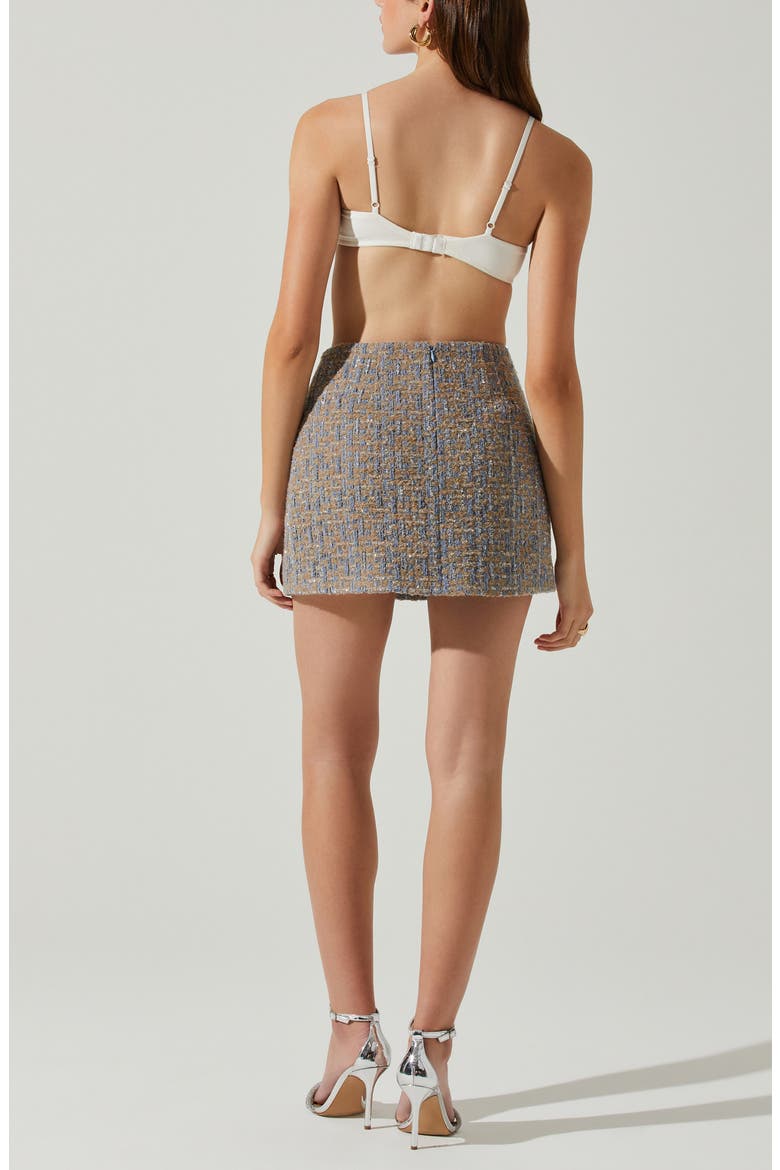 Covina Tweed Miniskirt, Alternate, color, BLUE TAUPE
