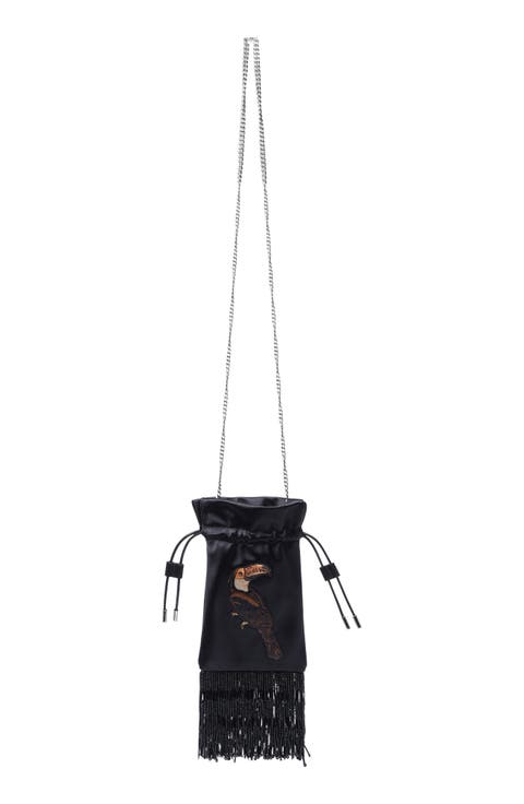 Toucan Satin Drawstring Bag